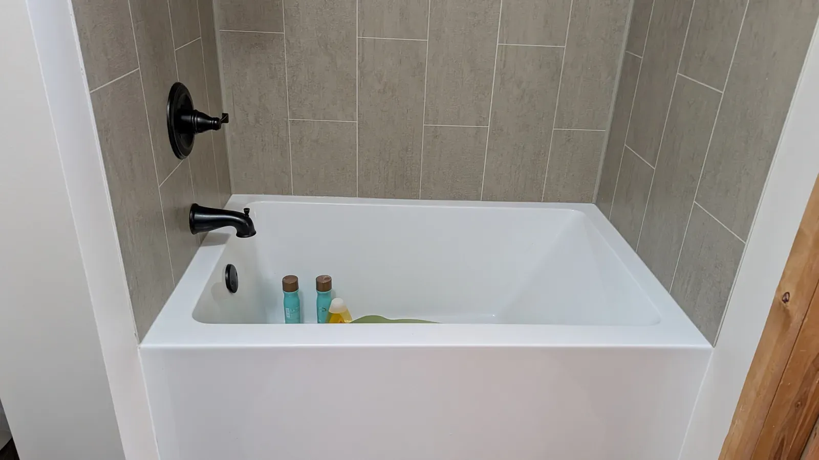 Bathroom renovation additional angle showing completed work