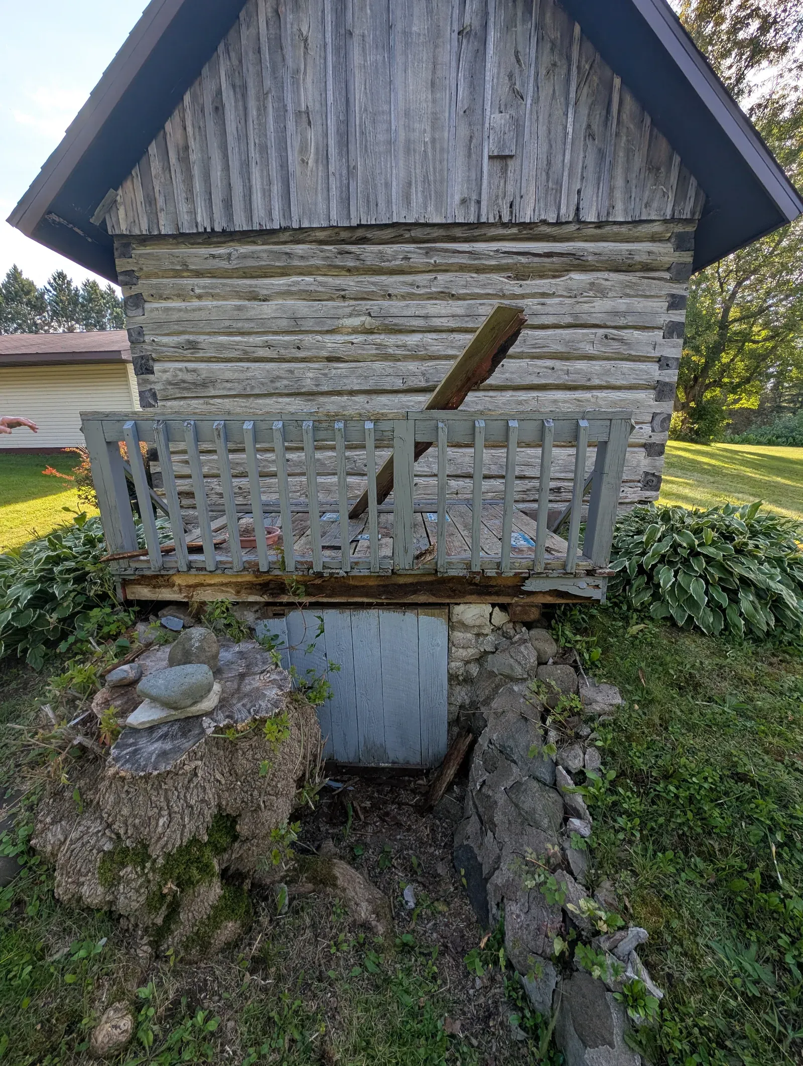 Second view of deteriorated original deck before teardown