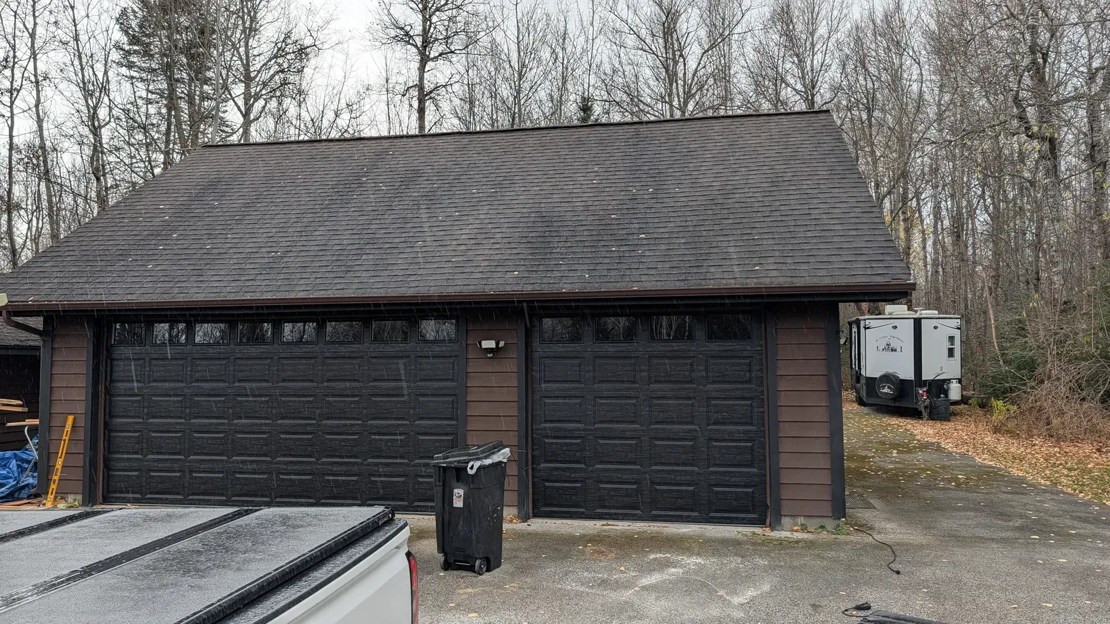 New insulated garage door improving curb appeal and energy efficiency